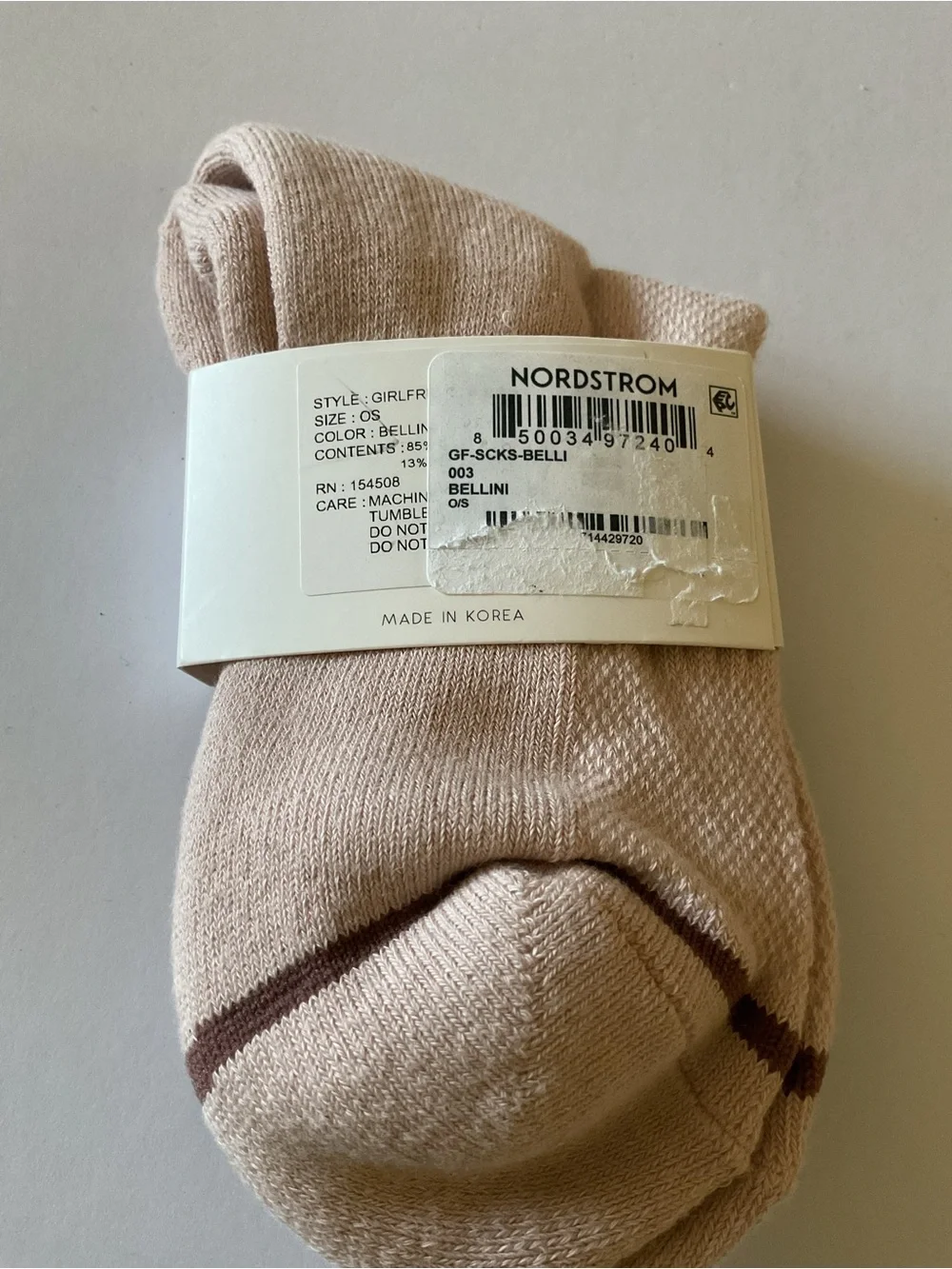 LE BON SHOPPE WOMENS COTTON GIRLFRIEND SOCKS IN BELLINI OS NWT